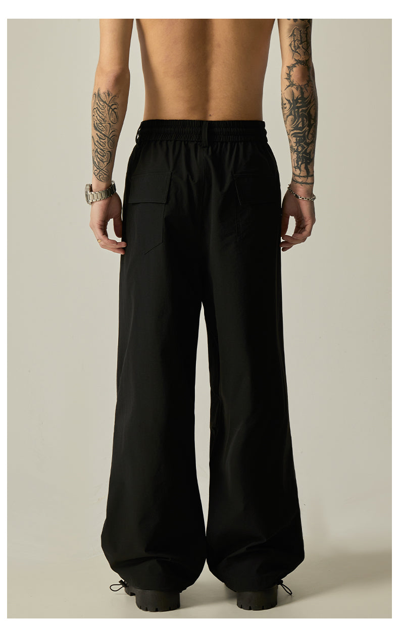 Gray Loose Drawstring Pants