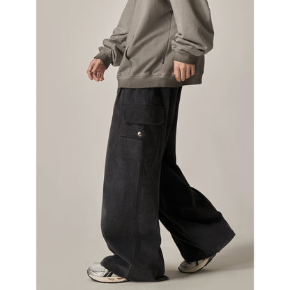 Black Baggy Drawstring Cargo Pants