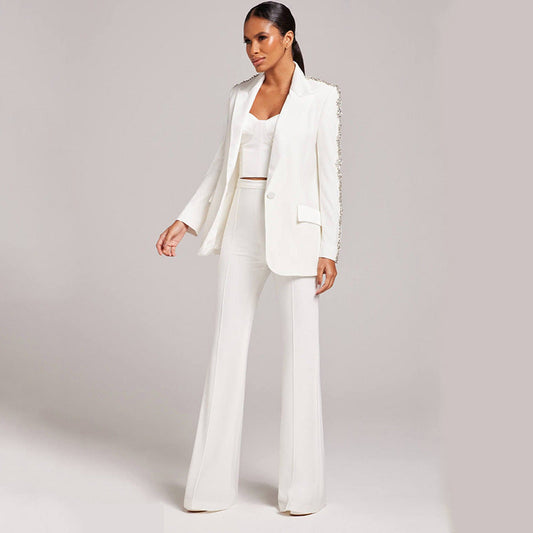 Goods Heavy Industry Beads Diamond Slim Bootcut Pants Two Piece Set