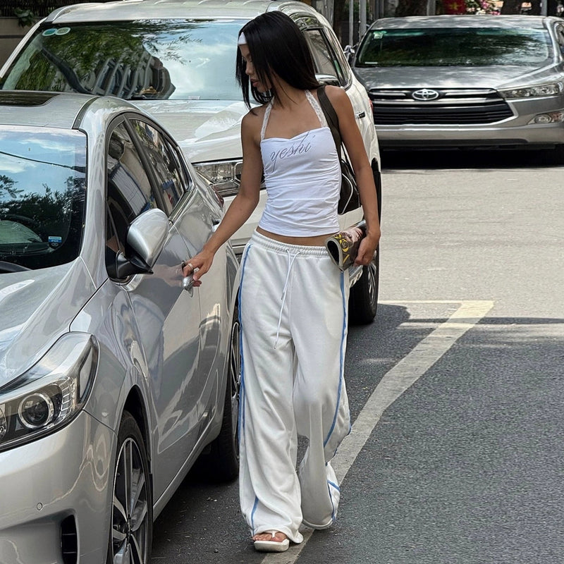 Raeya White Knit Pants