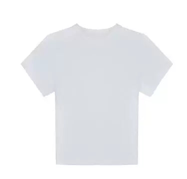Crop Color Regular Shoulder Short Sleeve T-shirt