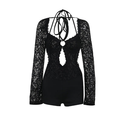 Autumn Slim Lace Long Sleeved Romper for
