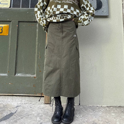 Drawstring High-waist Skirt