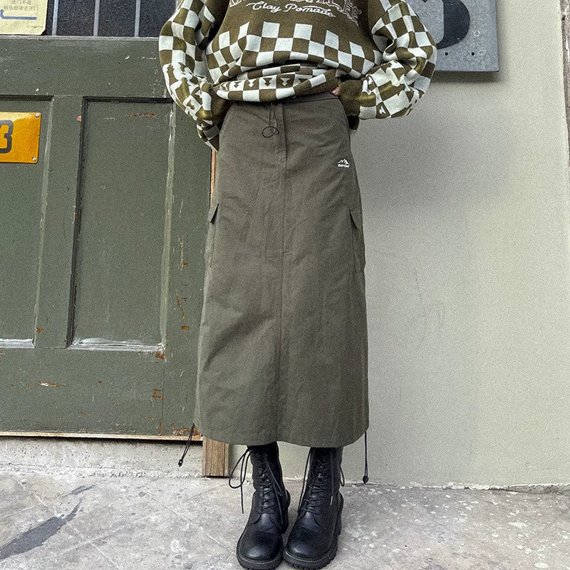 Drawstring High-waist Skirt