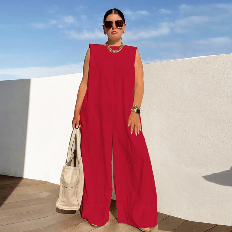 Color Wide Leg Jumpsuit