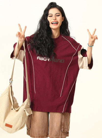Sporty Retro-futuristic Oversized T-shirt