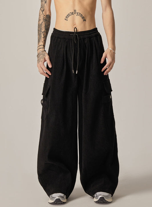 Onyx Flow Wide-leg Cargo Lounge Pants