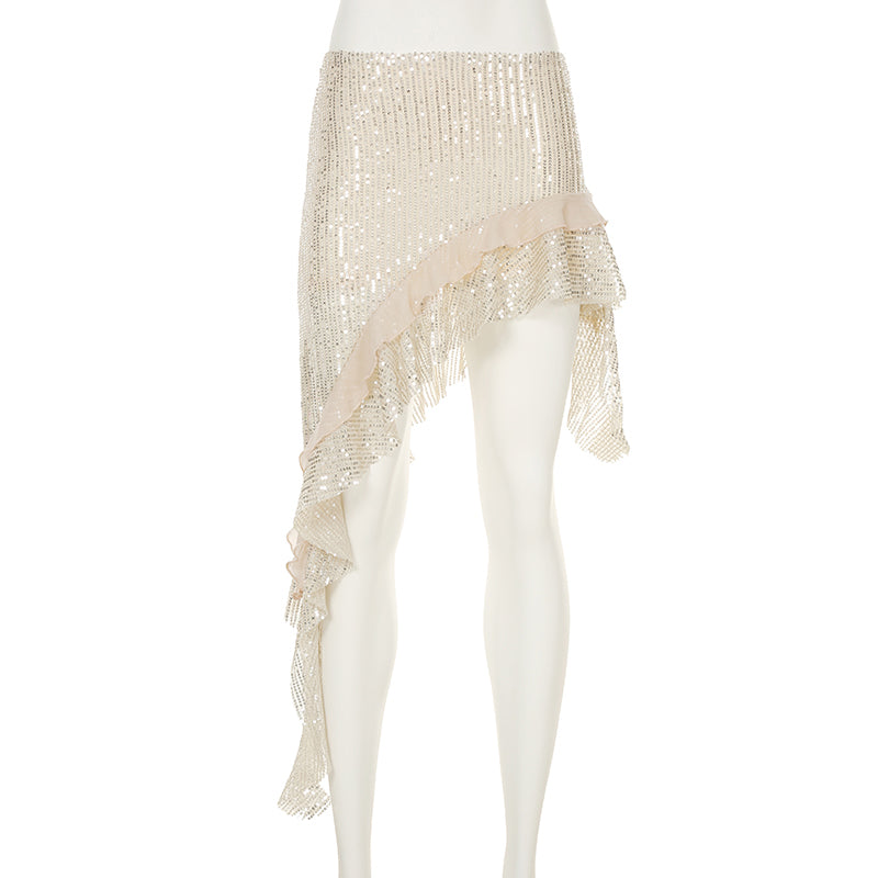 Joseline Sequined Ruffled Mini Skirt