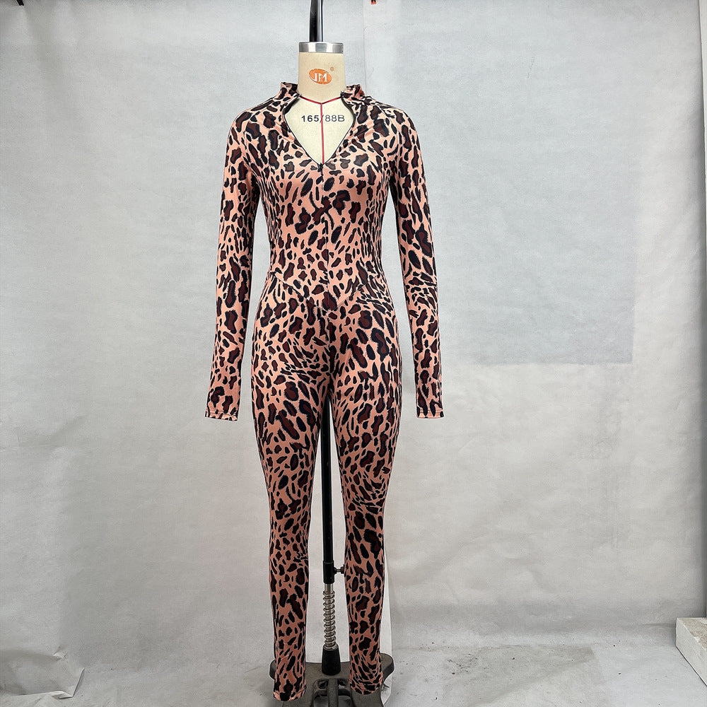 Clothing Autumn Winter Stand Collar Long Sleeve Waist Slimming Hip Lifting Jumpsuit Sports Fitness Running Clothing