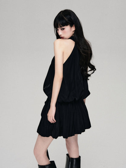 Luluswings Halter Neck Bubble Hem Mini Dress - Cocktail Attire