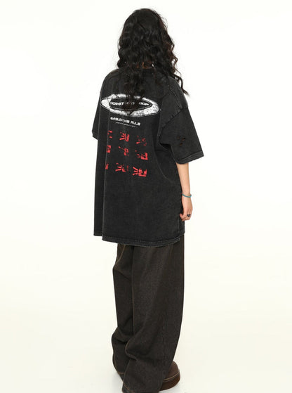 Uloose Distressed Oversized T-shirt