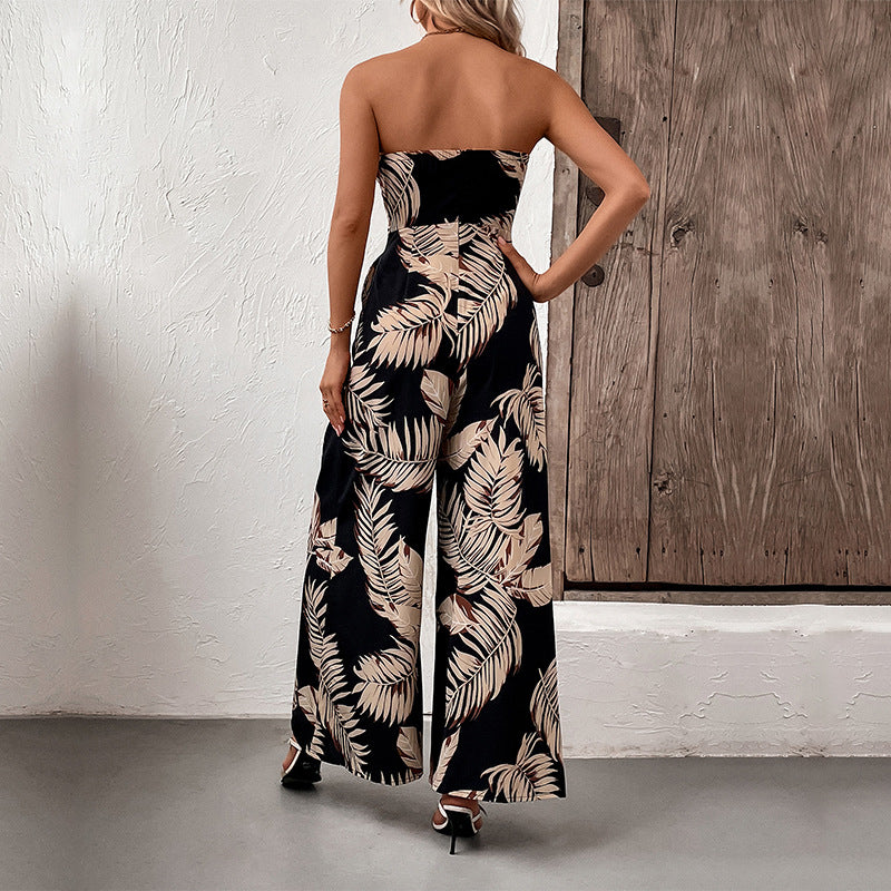 Summer Clothing Printing Tube Top Jumpsuit