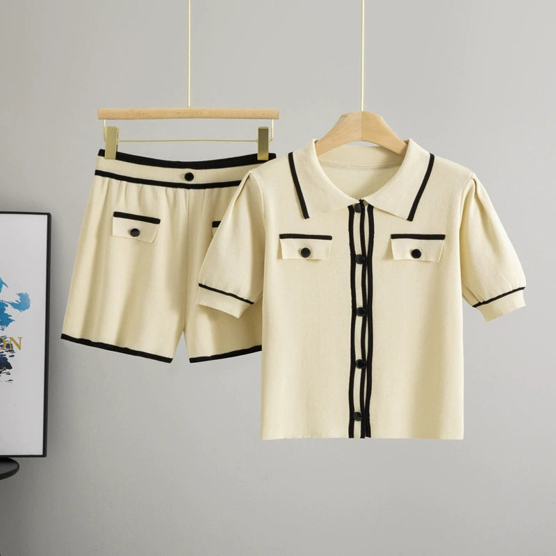 Apricot – Short Cardigan Two-piece Set