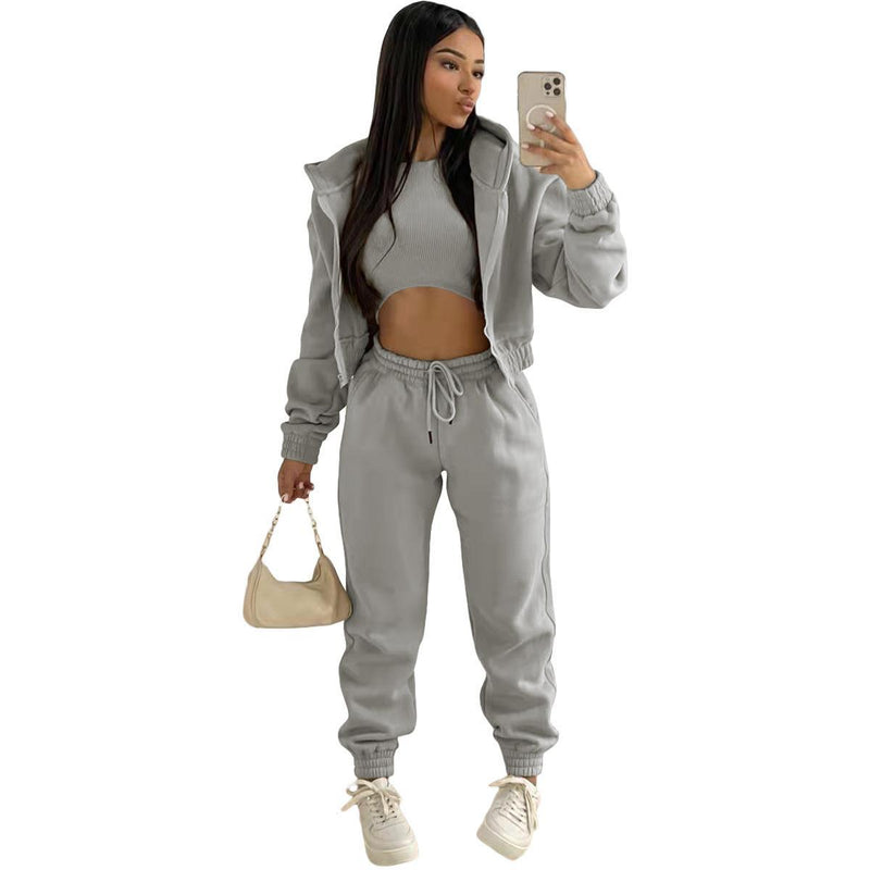 Clothing Autumn Winter Hooded Sweatshirt Long Sleeved Sports Suit