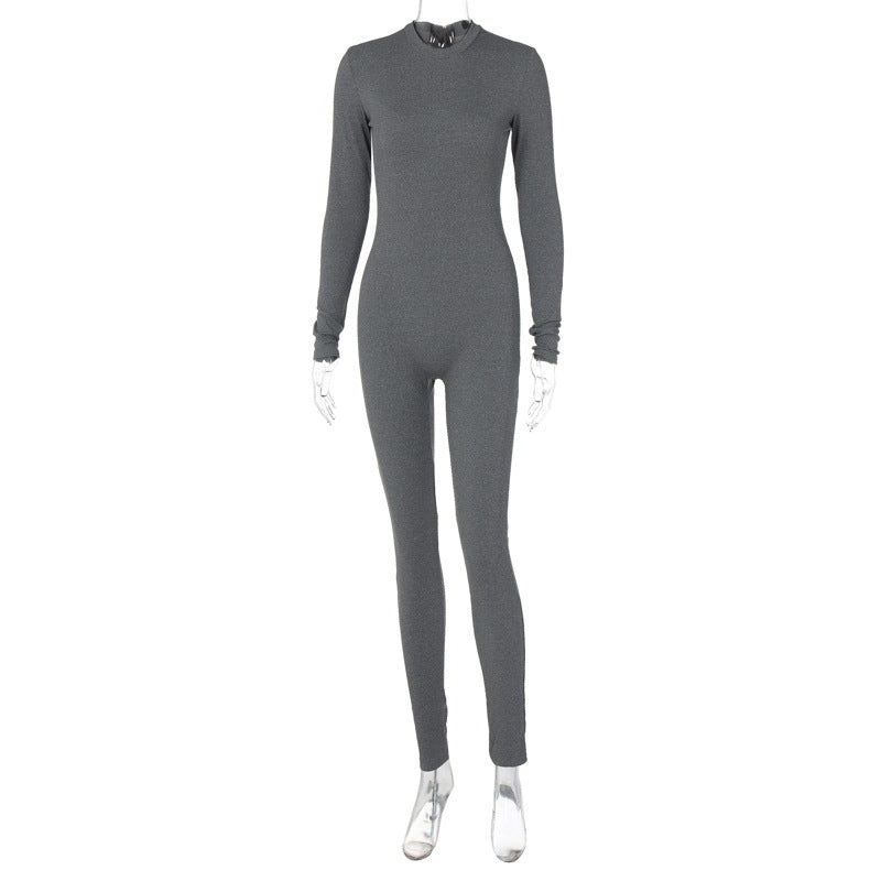 Popular Clothing Autumn Color Slim Yoga Sports Jumpsuit