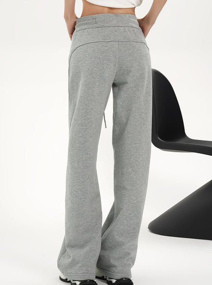 High-waisted Wide-leg Drawstring Pants - Relaxed Fit Lounge Trousers