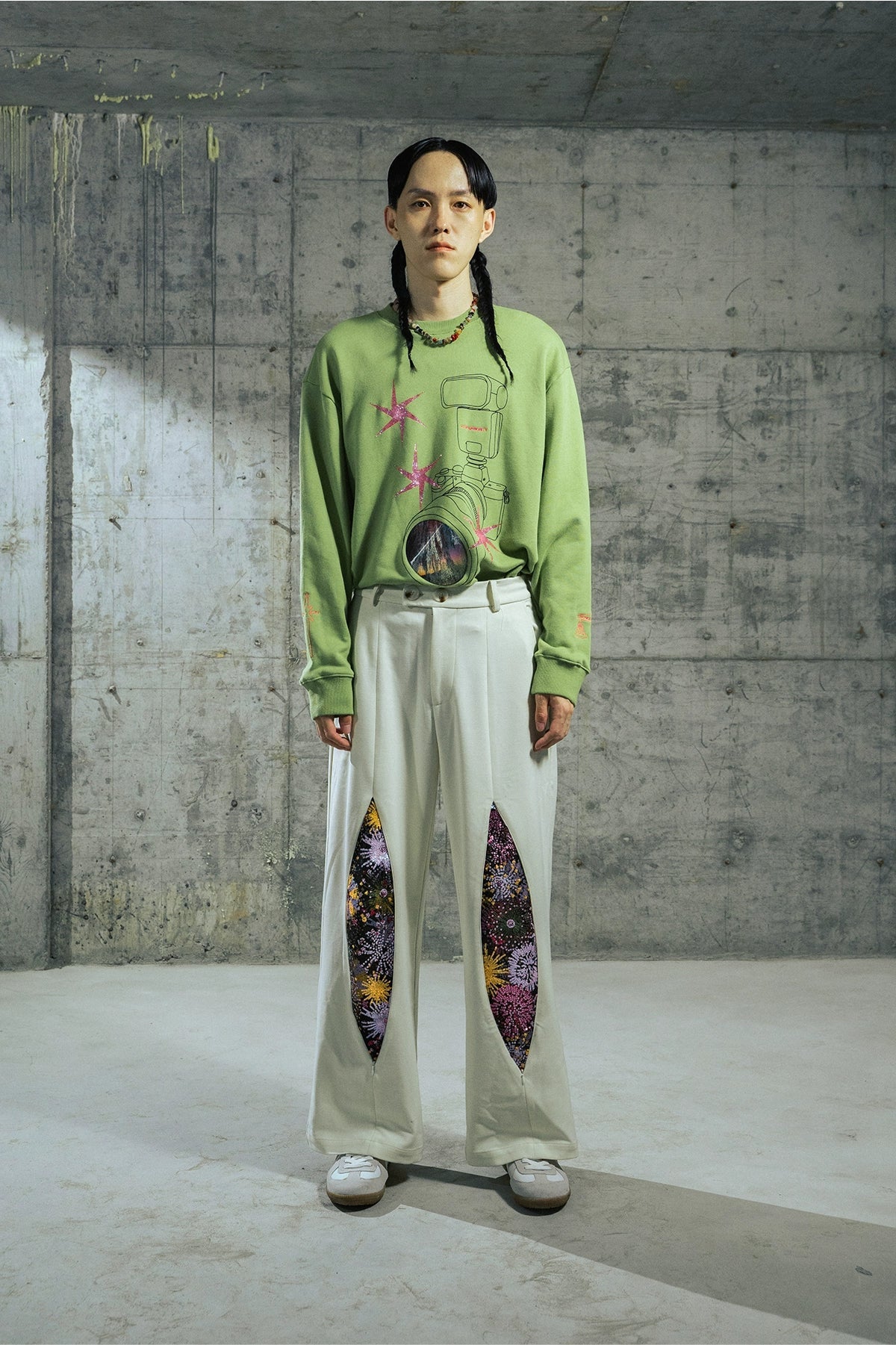 Firework Design Straight-leg Pants