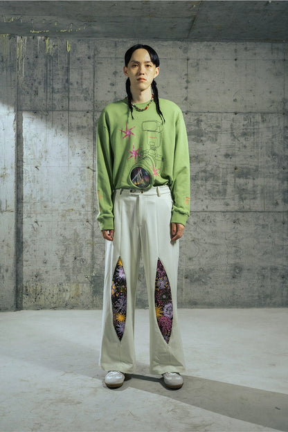 Firework Design Straight-leg Pants