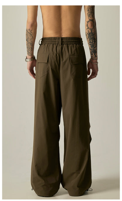 Gray Loose Drawstring Pants