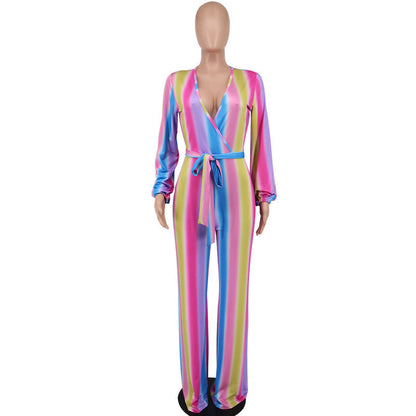 Clothing Mop Draping High-waisted Trousers Summer Wide Leg Jumpsuit