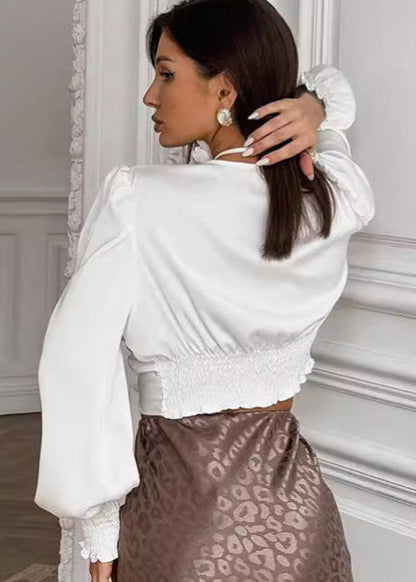 Juliette - Satin Twist-front Blouse