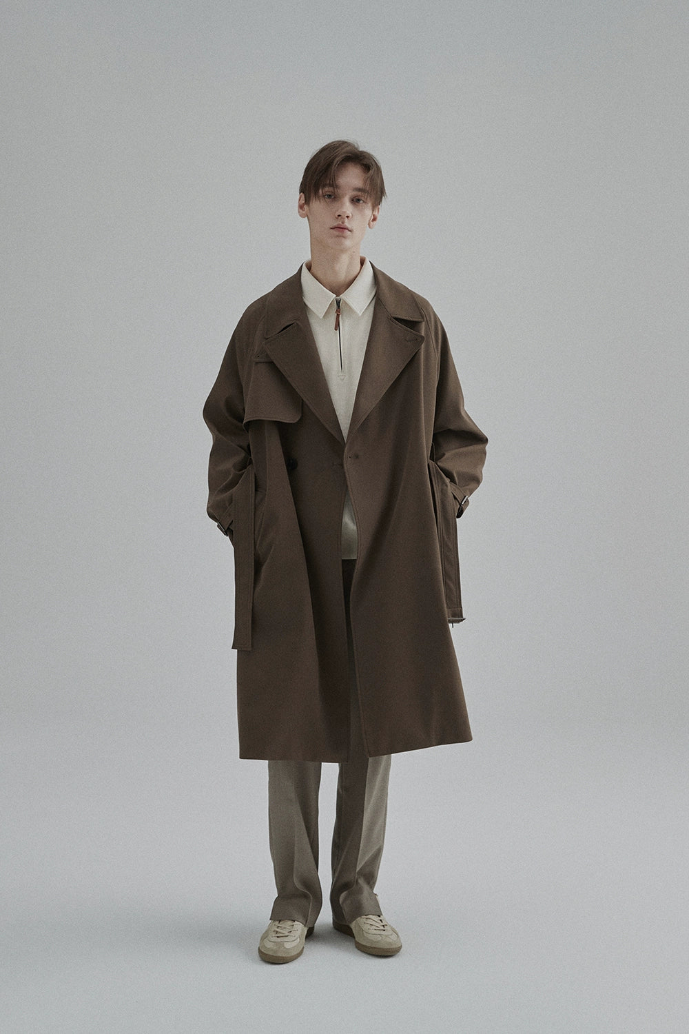Half-zip Polo Collar Pocket Oversized Sweatshirt