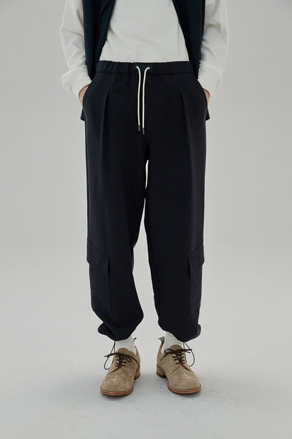 Draping Drawstring Cargo Pants