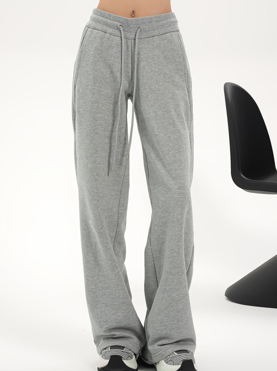 High-waisted Wide-leg Drawstring Pants - Relaxed Fit Lounge Trousers