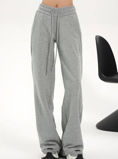 High-waisted Wide-leg Drawstring Pants - Relaxed Fit Lounge Trousers