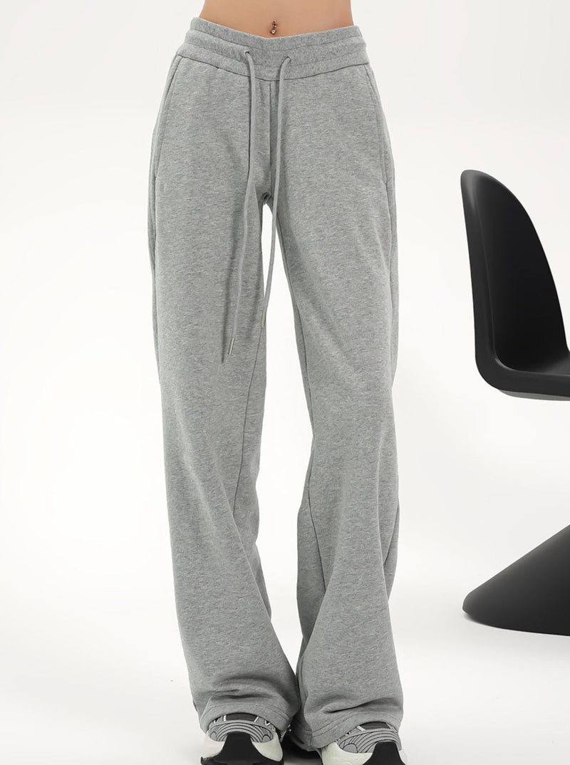 High-waisted Wide-leg Drawstring Pants - Relaxed Fit Lounge Trousers