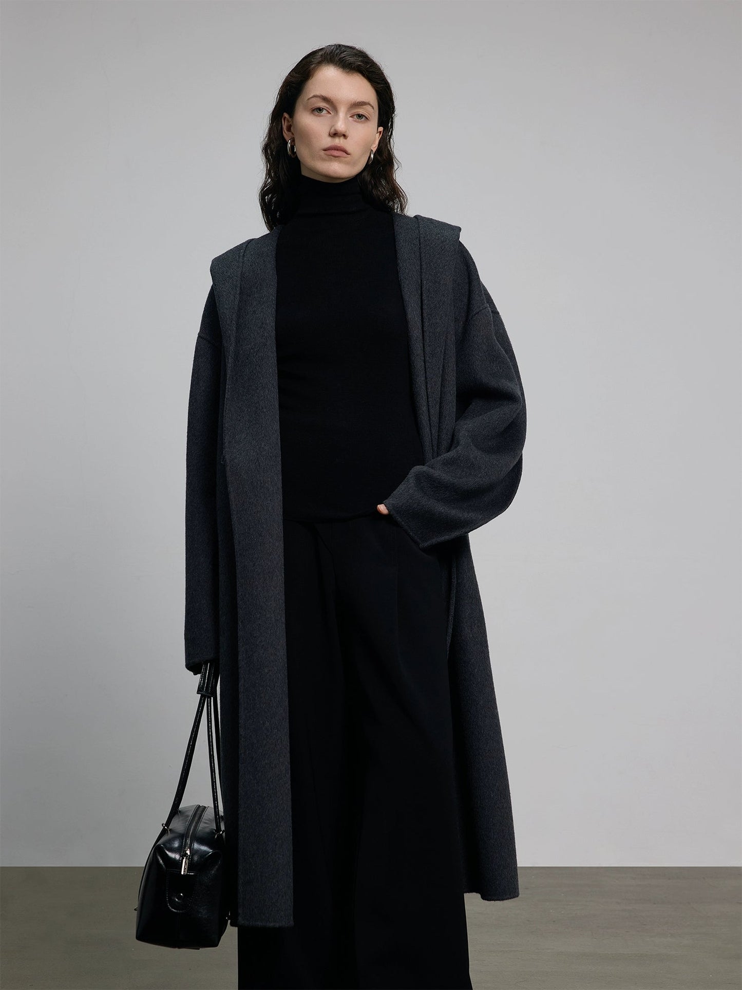 Hooded Long Woolen Coat