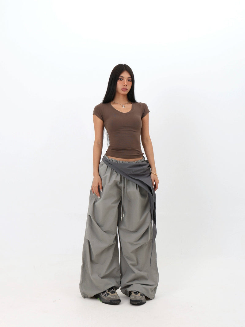 Wrap Waist Parachute Pants