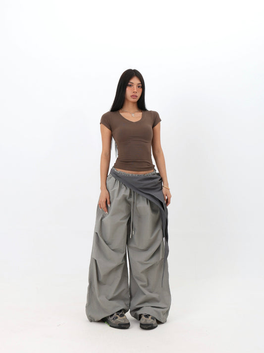 Wrap Waist Parachute Pants