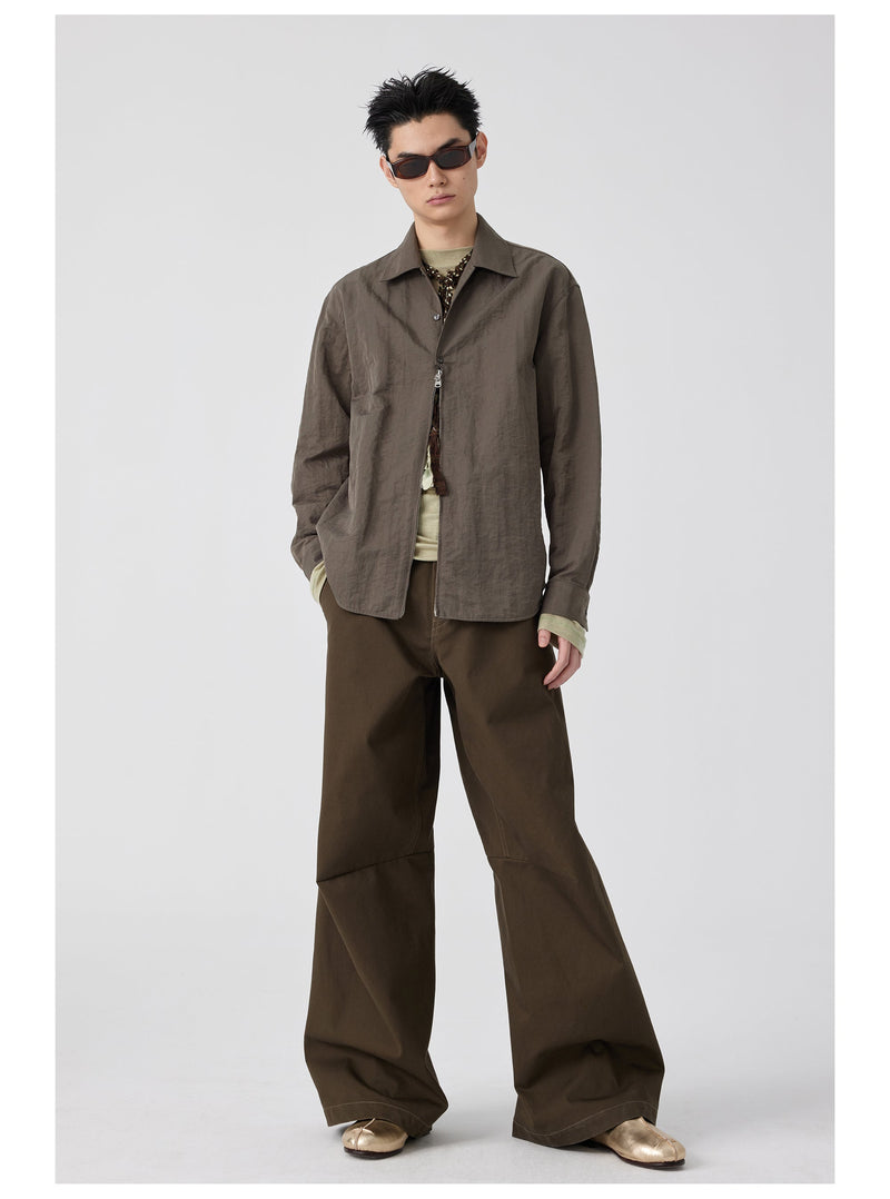 Wide Leg Brown Flared Pants