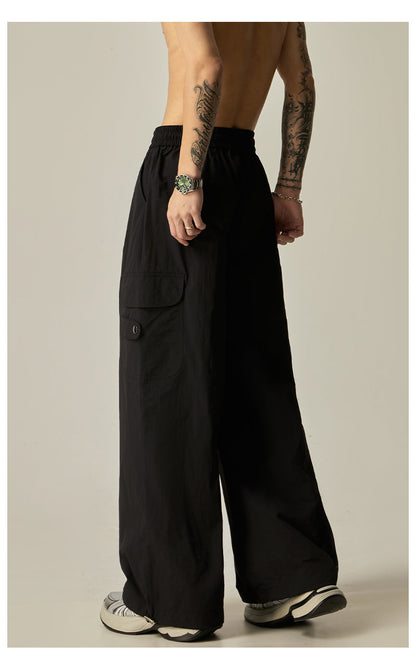 Charcoal Wide Leg Utility Pants