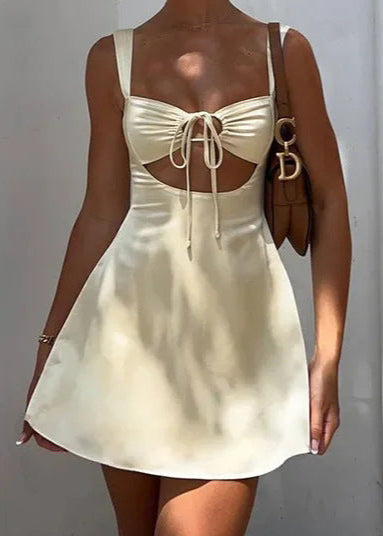 Cutout Tie-front Mini Dress