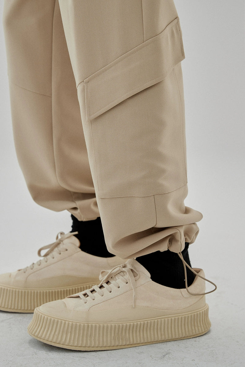 Draping Drawstring Cargo Pants