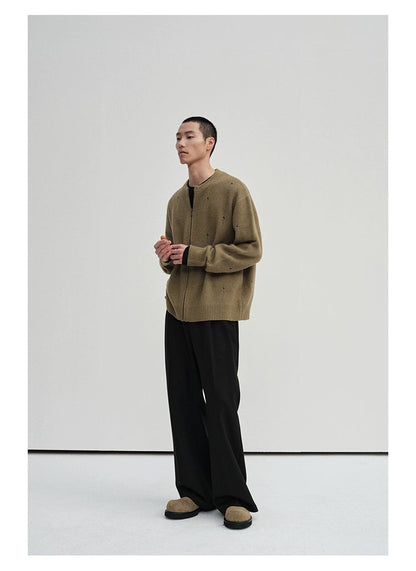 Irregular Distressed Open-knit Cardigan/vest