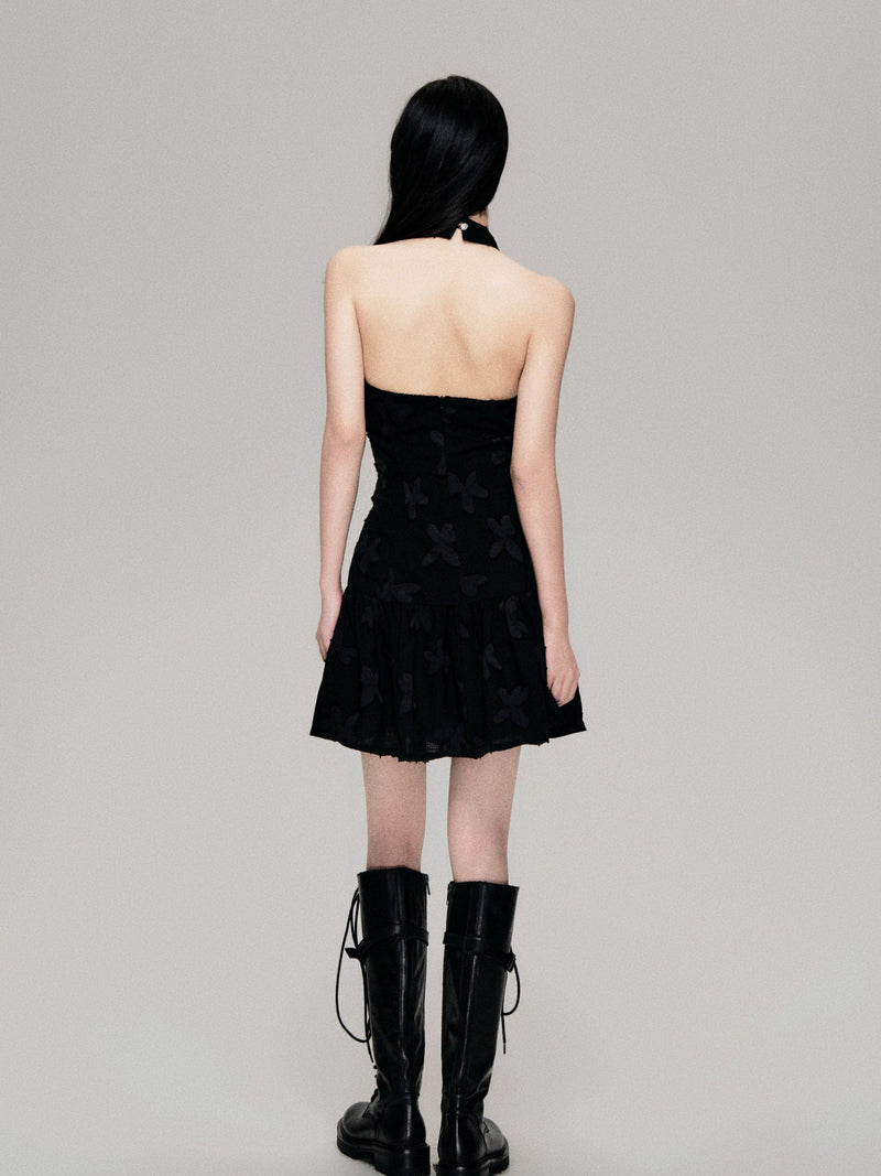 Luluswings Tiered Chiffon Halter Mini Dress - Romantic Ruffled Cocktail Dress