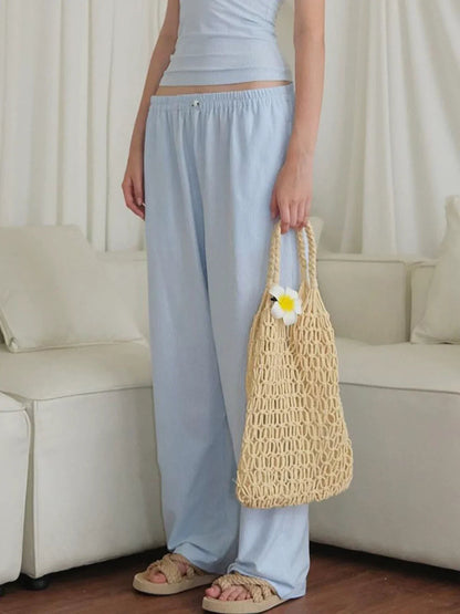 Jeanelle Striped Wide-leg Lounge Pants