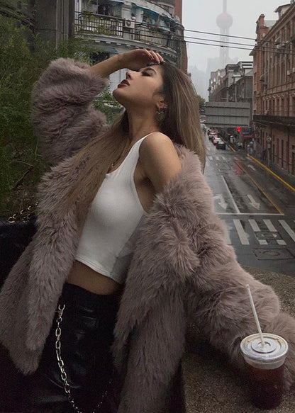 Luxefox Suit Collar Fur Coat