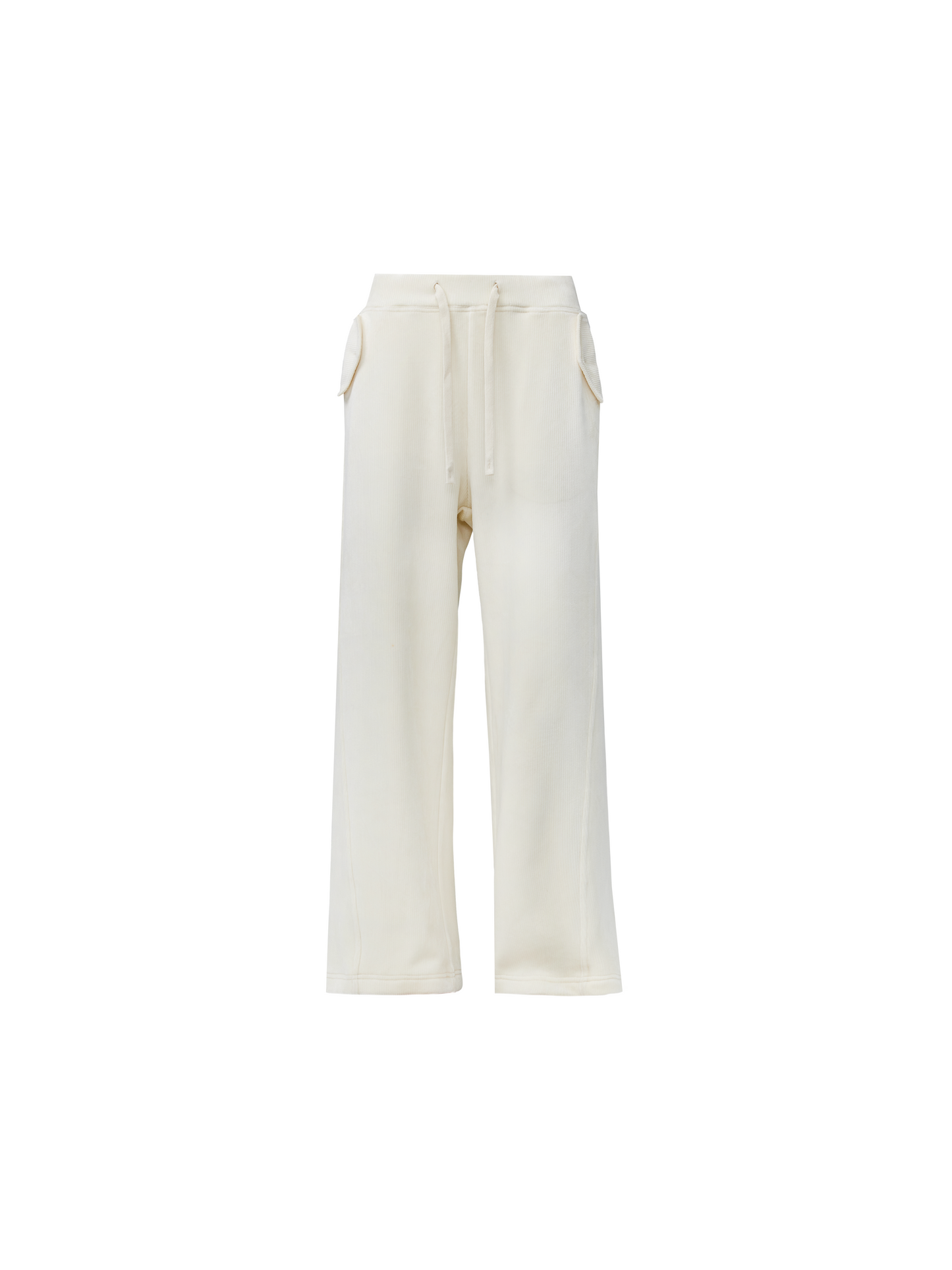 Wide-leg Drawstring Lounge Pants in Black and Cream