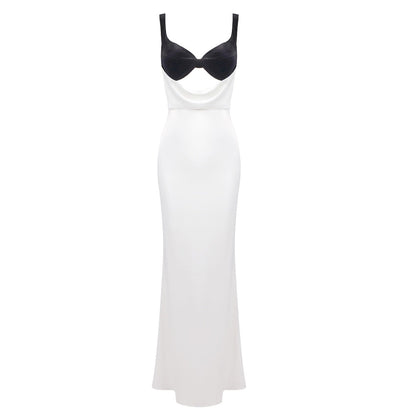 Camisole Evening Dress Clothing Dress Split Velvet Patchwork Cutout Maxi Dress Underdress