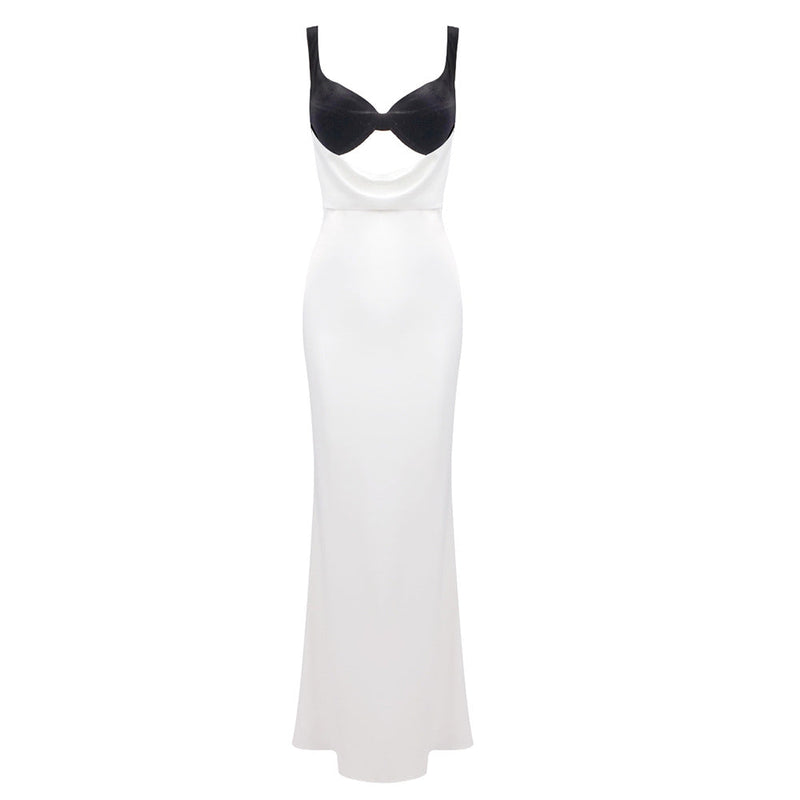 Camisole Evening Dress Clothing Dress Split Velvet Patchwork Cutout Maxi Dress Underdress