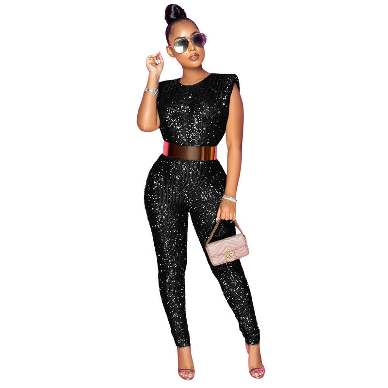 Fashionable Sleeveless Jumpsuit Without Belt