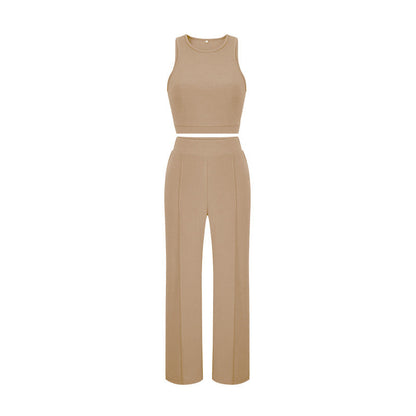 Summer Pants Suit Color Office Sleeveless Vest Pants Two Piece Suit
