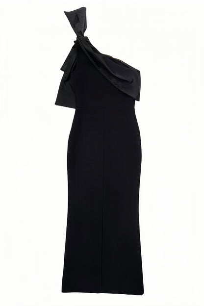 Jojo Bow One-shoulder Maxi Dress