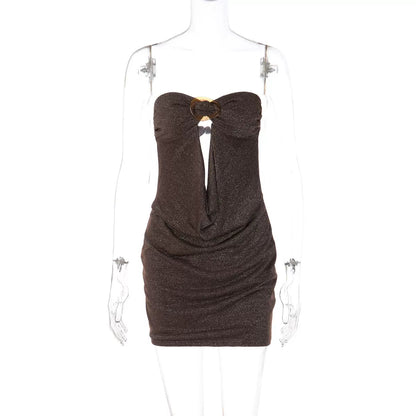 Sequin Strapless Backless Mini Dress