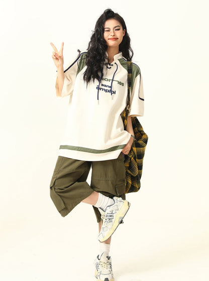 Sport Lace Mesh American T-shirt