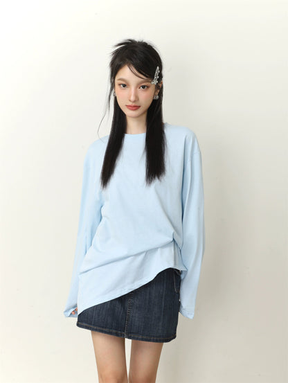 Color Loose Long Sleeve T-shirt